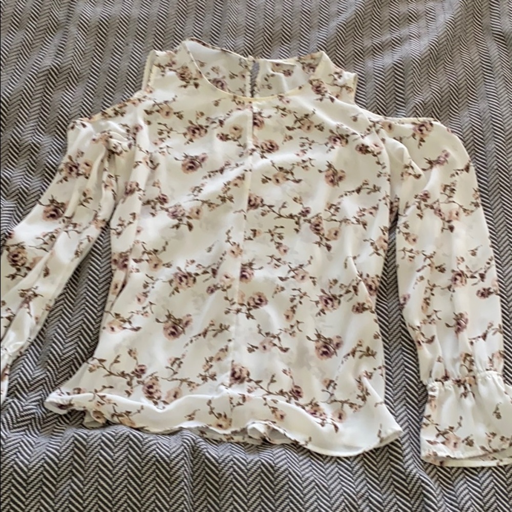 Cold shoulder floral blouse